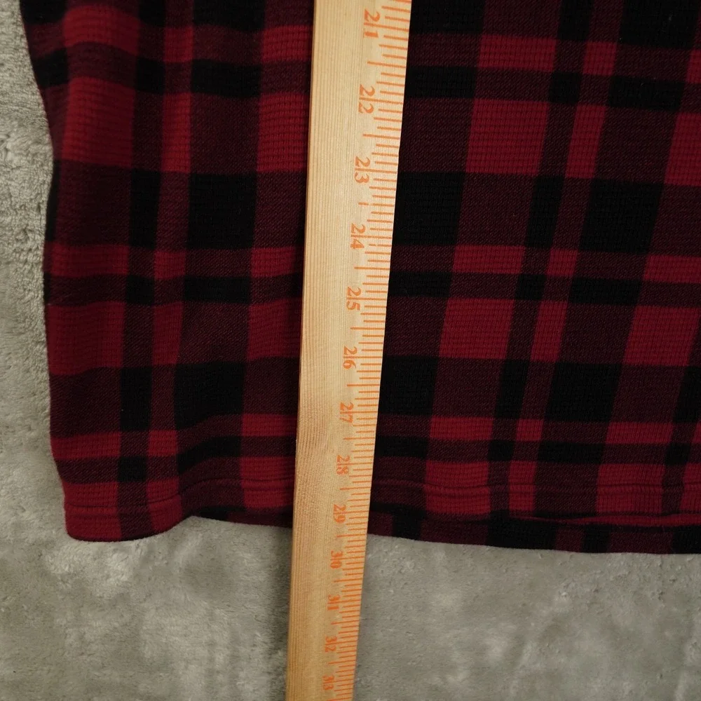 Polo Ralph Lauren Thermal Waffle Knit Shirt Men's‎ 2XL Red Black Plaid Lounge
